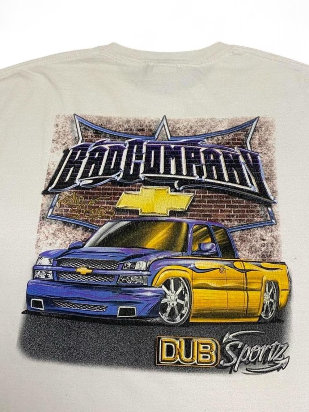Vintage Dub sportz Chevrolet low ride truck graphic white t-shirt